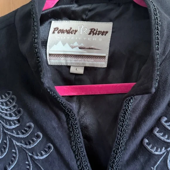 Black embroidered maxi coat by Powder River Outfitters - Picture 2 of 3